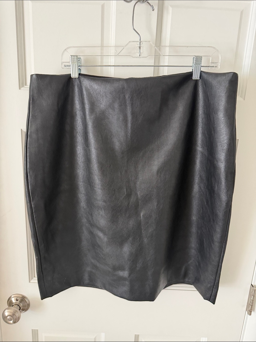 NWT J. Crew Factory Faux Leather Black Pencil Skirt Corporate Chic Size 18